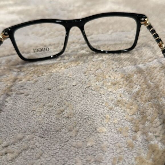 Gucci Core Optical Frame black  plastic frames with gold accents EUC 8059 52 - Picture 4 of 14